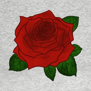 Red rose watercolor design T-Shirt